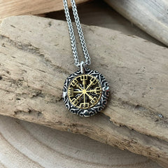 Vegvisir Anhänger Gold-Silberfarben